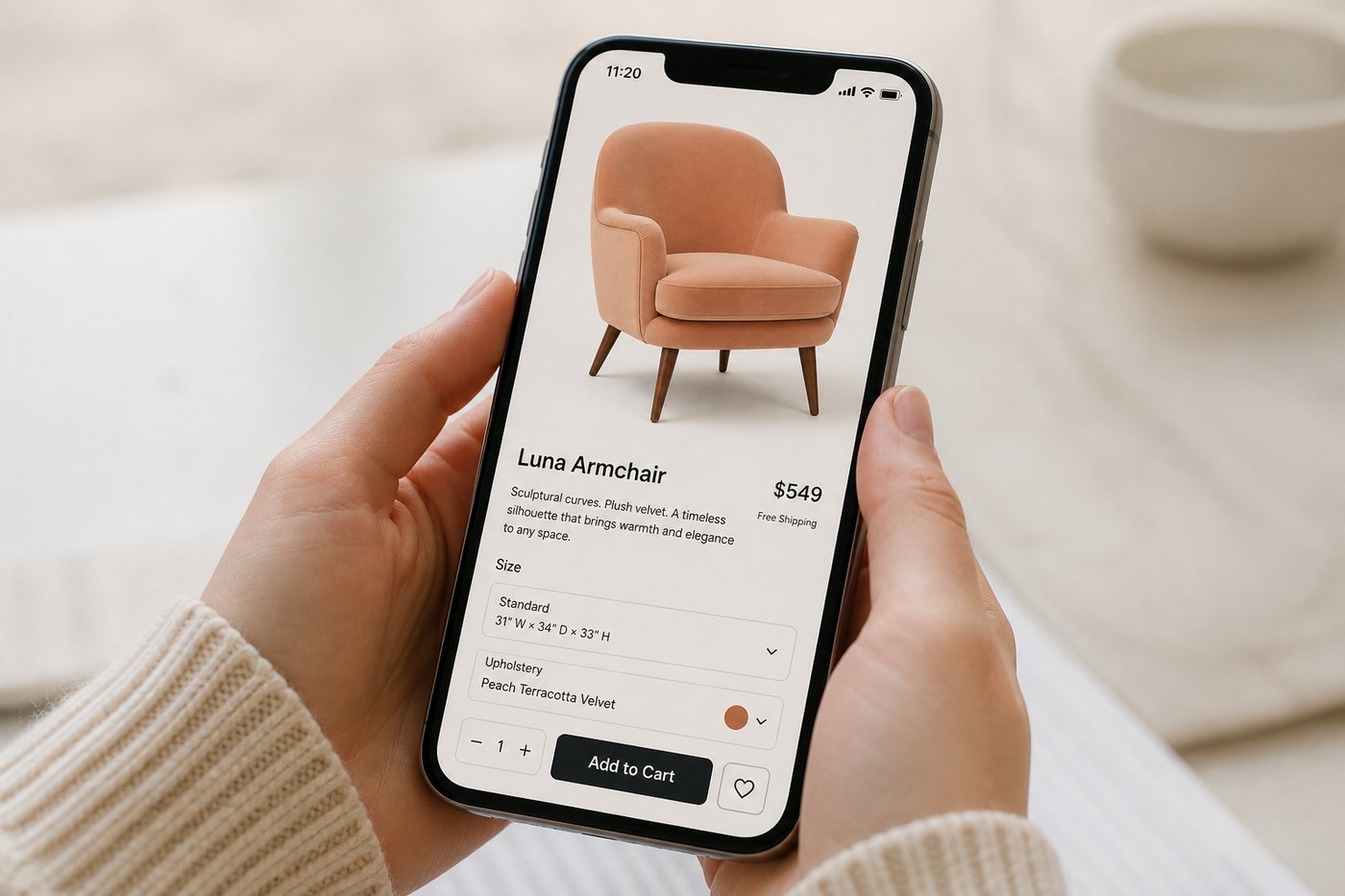 Pasting a product listing into the app on a phone